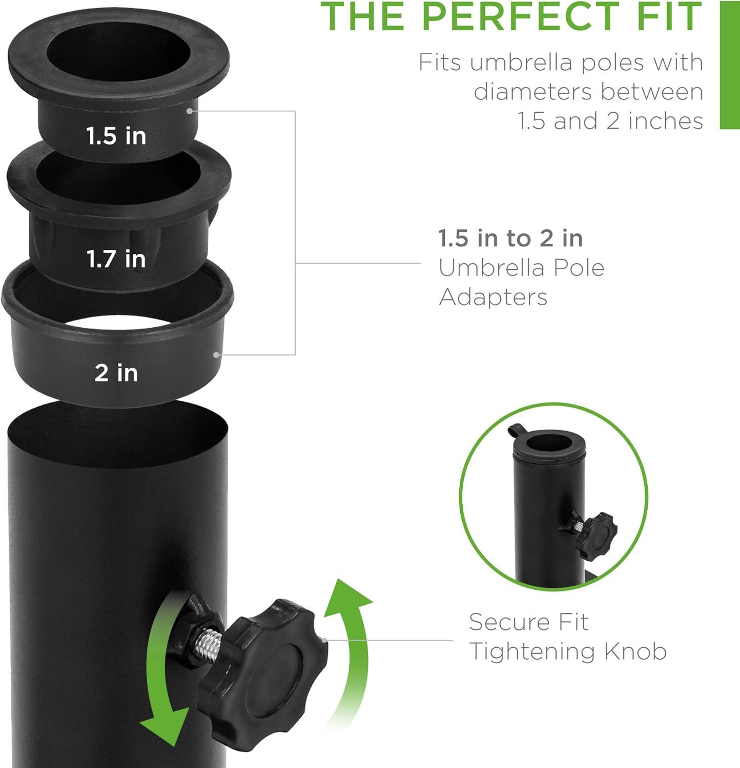imageBest Choice Products 385lb Steel Umbrella Base Square Weighted Patio Stand for Outdoor Backyard Market Umbrellas Sun Shade wTightening Knob and Anchor Holes  Black