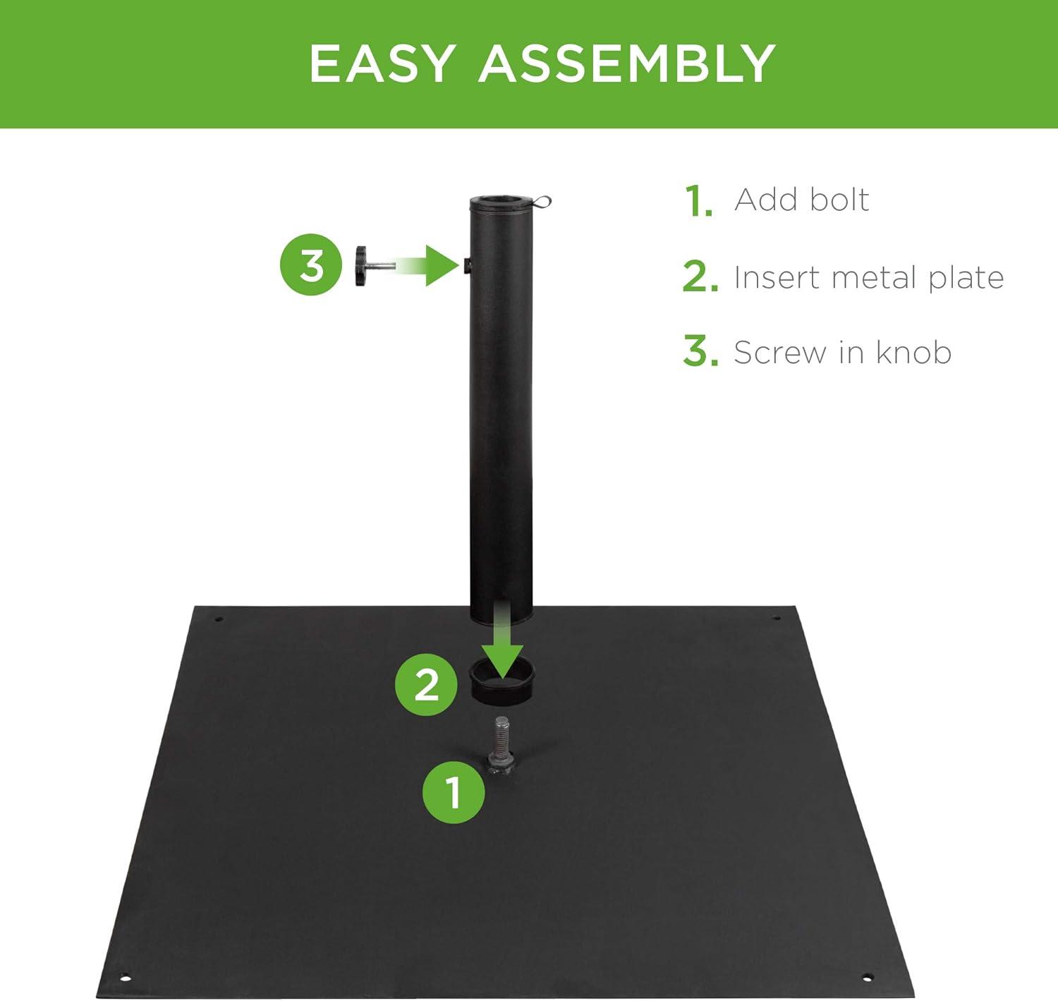 imageBest Choice Products 385lb Steel Umbrella Base Square Weighted Patio Stand for Outdoor Backyard Market Umbrellas Sun Shade wTightening Knob and Anchor Holes  Black