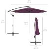 imageBest Choice Products 10ft Offset Hanging Market Patio Umbrella wEasy Tilt Adjustment Polyester Shade 8 Ribs for Backyard Poolside Lawn and GardenAmethyst Purple