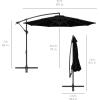 imageBest Choice Products 10ft Offset Hanging Market Patio Umbrella wEasy Tilt Adjustment Polyester Shade 8 Ribs for Backyard Poolside Lawn and GardenBlack
