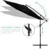 imageBest Choice Products 10ft Offset Hanging Market Patio Umbrella wEasy Tilt Adjustment Polyester Shade 8 Ribs for Backyard Poolside Lawn and GardenBlack