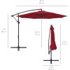 imageBest Choice Products 10ft Offset Hanging Market Patio Umbrella wEasy Tilt Adjustment Polyester Shade 8 Ribs for Backyard Poolside Lawn and GardenBurgundy