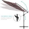 imageBest Choice Products 10ft Offset Hanging Market Patio Umbrella wEasy Tilt Adjustment Polyester Shade 8 Ribs for Backyard Poolside Lawn and GardenDeep Taupe