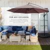 imageBest Choice Products 10ft Offset Hanging Market Patio Umbrella wEasy Tilt Adjustment Polyester Shade 8 Ribs for Backyard Poolside Lawn and GardenDeep Taupe