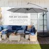 imageBest Choice Products 10ft Offset Hanging Market Patio Umbrella wEasy Tilt Adjustment Polyester Shade 8 Ribs for Backyard Poolside Lawn and GardenFog Gray