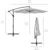 imageBest Choice Products 10ft Offset Hanging Market Patio Umbrella wEasy Tilt Adjustment Polyester Shade 8 Ribs for Backyard Poolside Lawn and GardenFog Gray