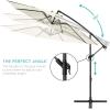 imageBest Choice Products 10ft Offset Hanging Market Patio Umbrella wEasy Tilt Adjustment Polyester Shade 8 Ribs for Backyard Poolside Lawn and GardenIvory