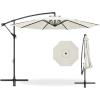 imageBest Choice Products 10ft Offset Hanging Market Patio Umbrella wEasy Tilt Adjustment Polyester Shade 8 Ribs for Backyard Poolside Lawn and GardenIvory