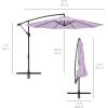 imageBest Choice Products 10ft Offset Hanging Market Patio Umbrella wEasy Tilt Adjustment Polyester Shade 8 Ribs for Backyard Poolside Lawn and GardenLavender