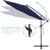 imageBest Choice Products 10ft Offset Hanging Market Patio Umbrella wEasy Tilt Adjustment Polyester Shade 8 Ribs for Backyard Poolside Lawn and GardenNavy Blue