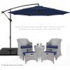 imageBest Choice Products 10ft Offset Hanging Market Patio Umbrella wEasy Tilt Adjustment Polyester Shade 8 Ribs for Backyard Poolside Lawn and GardenNavy Blue