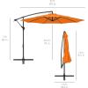 imageBest Choice Products 10ft Offset Hanging Market Patio Umbrella wEasy Tilt Adjustment Polyester Shade 8 Ribs for Backyard Poolside Lawn and GardenOrange