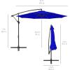 imageBest Choice Products 10ft Offset Hanging Market Patio Umbrella wEasy Tilt Adjustment Polyester Shade 8 Ribs for Backyard Poolside Lawn and GardenResort Blue