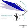 imageBest Choice Products 10ft Offset Hanging Market Patio Umbrella wEasy Tilt Adjustment Polyester Shade 8 Ribs for Backyard Poolside Lawn and GardenResort Blue