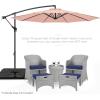 imageBest Choice Products 10ft Offset Hanging Market Patio Umbrella wEasy Tilt Adjustment Polyester Shade 8 Ribs for Backyard Poolside Lawn and GardenRose Quartz
