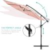 imageBest Choice Products 10ft Offset Hanging Market Patio Umbrella wEasy Tilt Adjustment Polyester Shade 8 Ribs for Backyard Poolside Lawn and GardenRose Quartz