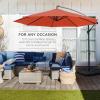 imageBest Choice Products 10ft Offset Hanging Market Patio Umbrella wEasy Tilt Adjustment Polyester Shade 8 Ribs for Backyard Poolside Lawn and GardenRust