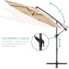 imageBest Choice Products 10ft Offset Hanging Market Patio Umbrella wEasy Tilt Adjustment Polyester Shade 8 Ribs for Backyard Poolside Lawn and GardenSand