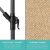 imageBest Choice Products 10ft Offset Hanging Market Patio Umbrella wEasy Tilt Adjustment Polyester Shade 8 Ribs for Backyard Poolside Lawn and GardenSand