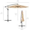 imageBest Choice Products 10ft Offset Hanging Market Patio Umbrella wEasy Tilt Adjustment Polyester Shade 8 Ribs for Backyard Poolside Lawn and GardenSand