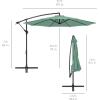 imageBest Choice Products 10ft Offset Hanging Market Patio Umbrella wEasy Tilt Adjustment Polyester Shade 8 Ribs for Backyard Poolside Lawn and GardenSeaglass