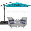 imageBest Choice Products 10ft Offset Hanging Market Patio Umbrella wEasy Tilt Adjustment Polyester Shade 8 Ribs for Backyard Poolside Lawn and GardenSky Blue
