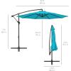 imageBest Choice Products 10ft Offset Hanging Market Patio Umbrella wEasy Tilt Adjustment Polyester Shade 8 Ribs for Backyard Poolside Lawn and GardenSky Blue