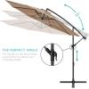 imageBest Choice Products 10ft Offset Hanging Market Patio Umbrella wEasy Tilt Adjustment Polyester Shade 8 Ribs for Backyard Poolside Lawn and GardenTan