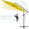 imageBest Choice Products 10ft Offset Hanging Market Patio Umbrella wEasy Tilt Adjustment Polyester Shade 8 Ribs for Backyard Poolside Lawn and GardenYellow