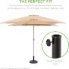 imageBest Choice Products 29lb Outdoor Patio Umbrella Stand HeavyDuty Steel Round Umbrella Base wRustic Finish 18in Diameter  Bronze