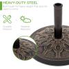 imageBest Choice Products 29lb Outdoor Patio Umbrella Stand HeavyDuty Steel Round Umbrella Base wRustic Finish 18in Diameter  Bronze