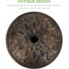 imageBest Choice Products 29lb Outdoor Patio Umbrella Stand HeavyDuty Steel Round Umbrella Base wRustic Finish 18in Diameter  Bronze