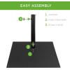 imageBest Choice Products 385lb Steel Umbrella Base Square Weighted Patio Stand for Outdoor Backyard Market Umbrellas Sun Shade wTightening Knob and Anchor Holes  Black
