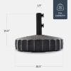 imageBest Choice Products Fillable Umbrella Base Stand Round Sunburst Plastic Patio Umbrella Base Stand Pole Holder for Outdoor Lawn w 55lbs Weight Capacity Adjustment KnobBlack  Fluted