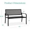 imageBest Choice Products Outdoor Bench 2Person Metal Steel Benches Furniture for Garden Patio Porch Entryway wGeometric Backrest 790lb Capacity  BlackBlack