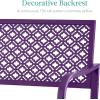 imageBest Choice Products Outdoor Bench 2Person Metal Steel Benches Furniture for Garden Patio Porch Entryway wGeometric Backrest 790lb Capacity  BlackDark Purple