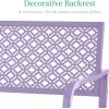 imageBest Choice Products Outdoor Bench 2Person Metal Steel Benches Furniture for Garden Patio Porch Entryway wGeometric Backrest 790lb Capacity  BlackLavender