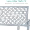 imageBest Choice Products Outdoor Bench 2Person Metal Steel Benches Furniture for Garden Patio Porch Entryway wGeometric Backrest 790lb Capacity  BlackLight Gray