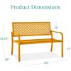 imageBest Choice Products Outdoor Bench 2Person Metal Steel Benches Furniture for Garden Patio Porch Entryway wGeometric Backrest 790lb Capacity  BlackMarigold