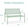 imageBest Choice Products Outdoor Bench 2Person Metal Steel Benches Furniture for Garden Patio Porch Entryway wGeometric Backrest 790lb Capacity  BlackMint Green