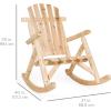 imageBest Choice Products Wooden Rocking Chair Outdoor Wood Rocker Adirondack Lounger Accent Furniture for Yard Patio Garden wNatural Finish