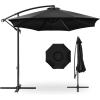imageBest Choice Products 10ft Offset Hanging Market Patio Umbrella wEasy Tilt Adjustment Polyester Shade 8 Ribs for Backyard Poolside Lawn and GardenBlack