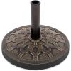 imageBest Choice Products 29lb Outdoor Patio Umbrella Stand HeavyDuty Steel Round Umbrella Base wRustic Finish 18in Diameter  Bronze