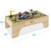 imageBest Choice Products 56 Piece Wooden Train Table Set for Kids 32quotx2325quotx15quot MultiActivity Table with Toy Storage Drawer ampamp Reversible Top  NaturalNatural