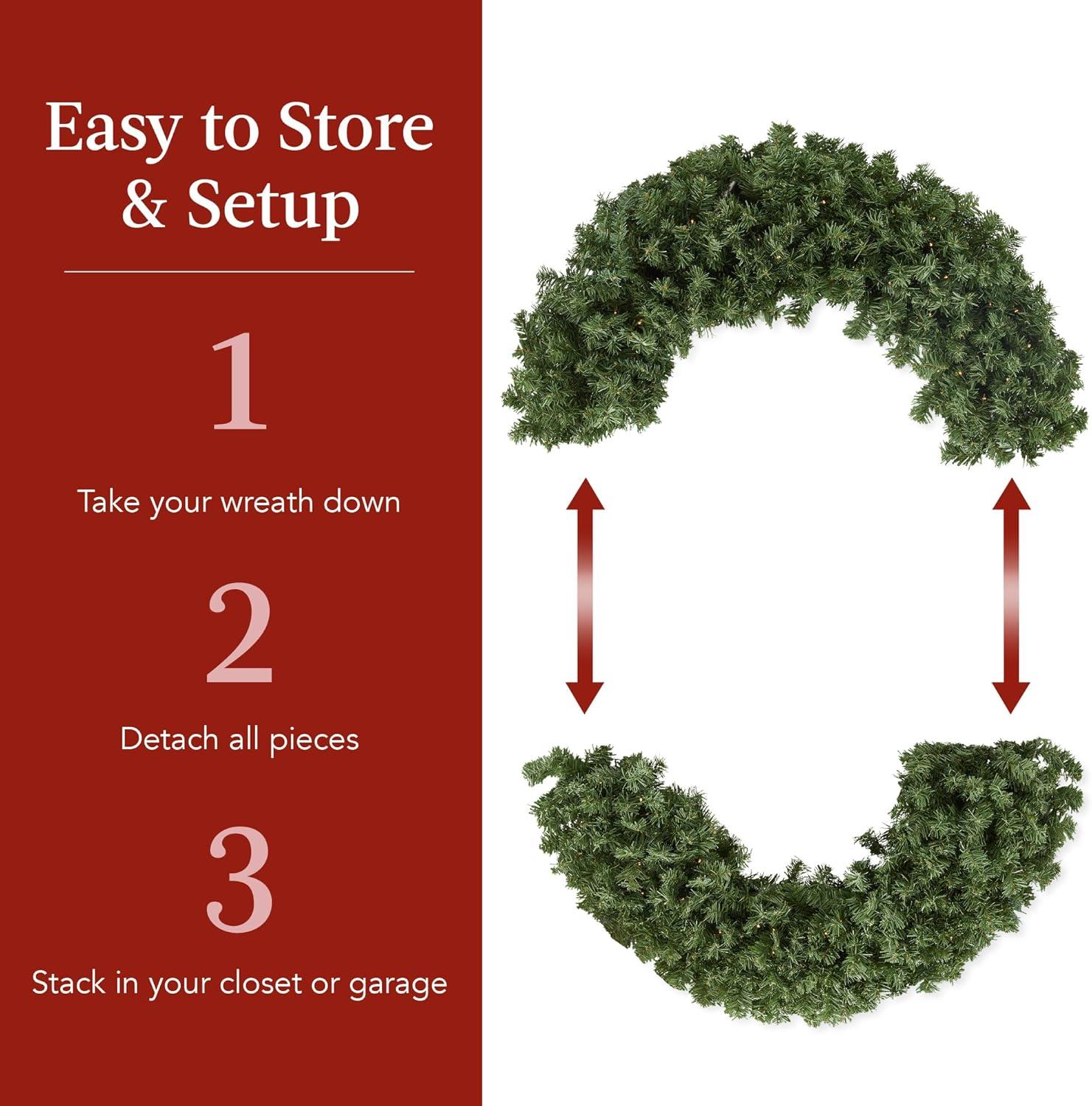 imageBest Choice Products 36in PreLit Christmas Wreath wBerries ampamp Pinecones Large Artificial IndoorOutdoor Decor for Door Mantel wRed Bow PluginGreen
