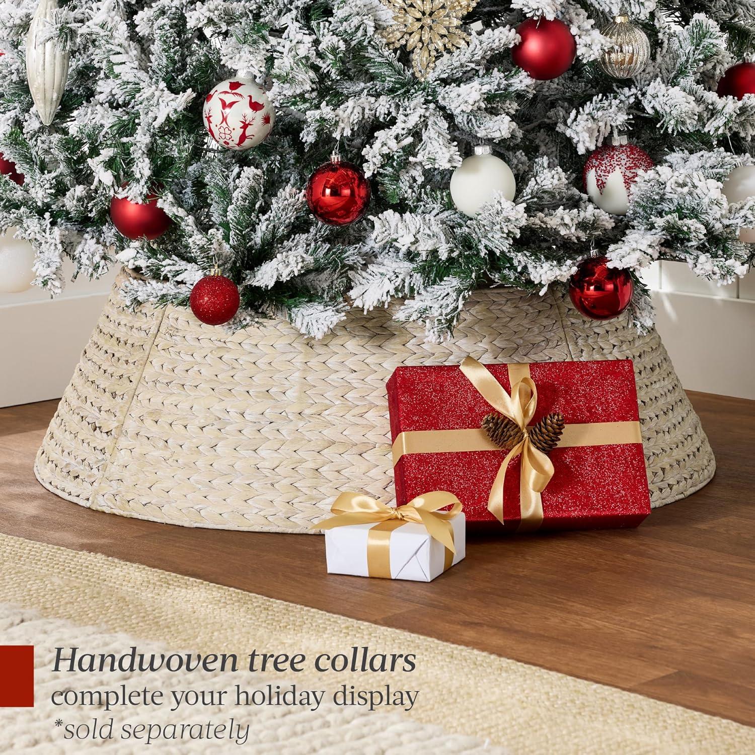 imageBest Choice Products Artificial Flocked Christmas Tree 6ft Premium PreLit Colorful Pine Holiday Dcor w250 Twinkle Lights Metal Base  Baby BlueGreen