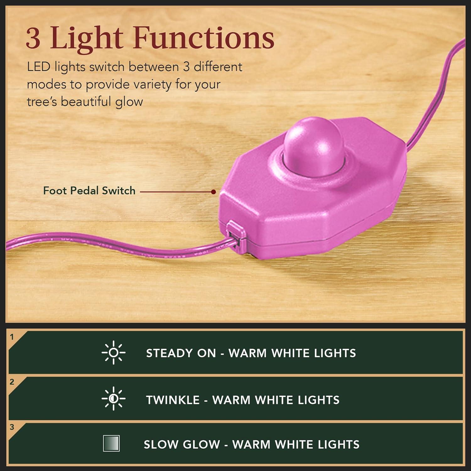 imageBest Choice Products Artificial Flocked Christmas Tree 6ft Premium PreLit Colorful Pine Holiday Dcor w250 Twinkle Lights Metal Base  Baby BluePink