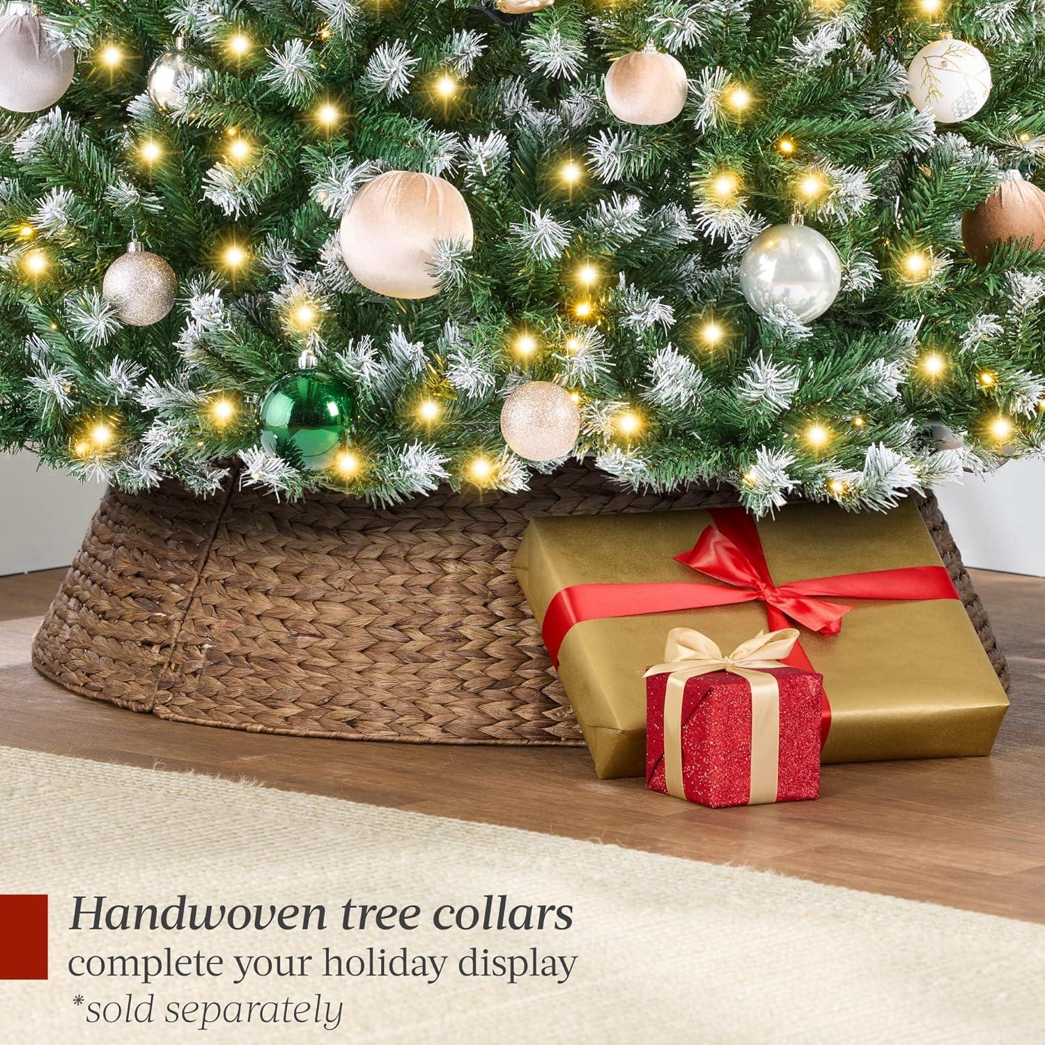 imageBest Choice Products Artificial Frosted Christmas Tree 6ft Premium PreLit Realistic Spruce Holiday Dcor wDense Branches Metal Base  Blue SpruceGreen Spruce  Frosted