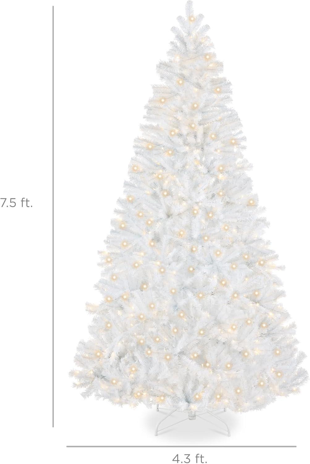 imageBest Choice Products Artificial Frosted Christmas Tree 6ft Premium PreLit Realistic Spruce Holiday Dcor wDense Branches Metal Base  Blue SpruceWhite Spruce