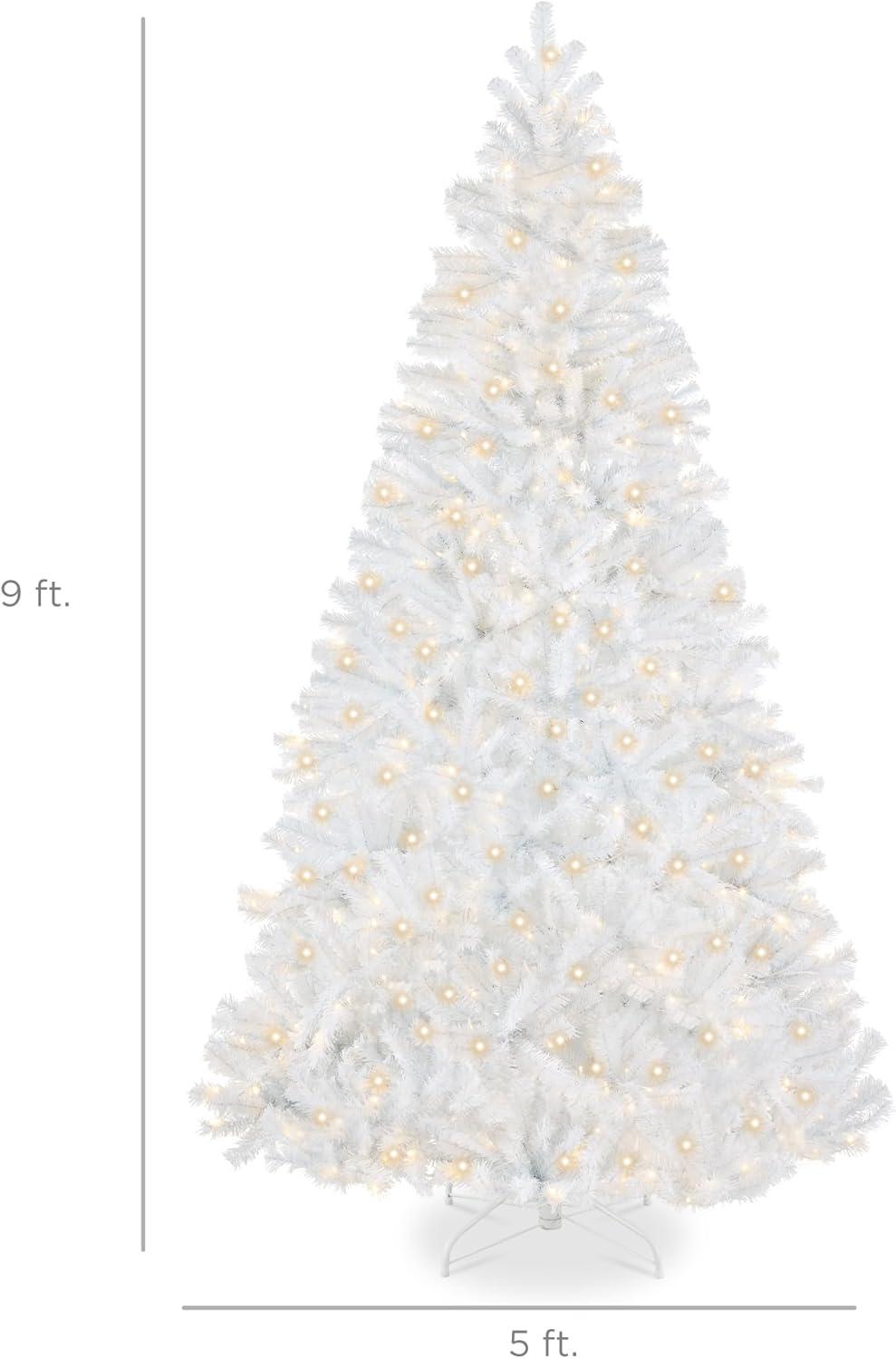 imageBest Choice Products Artificial Frosted Christmas Tree 6ft Premium PreLit Realistic Spruce Holiday Dcor wDense Branches Metal Base  Blue SpruceWhite Spruce